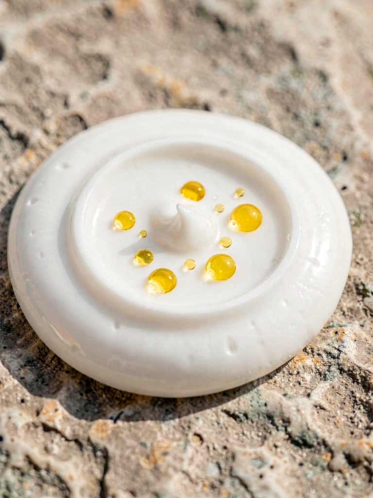 Detail textury přírodního krému